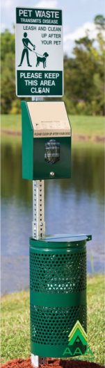 Green Steel Header Pak Pet Station