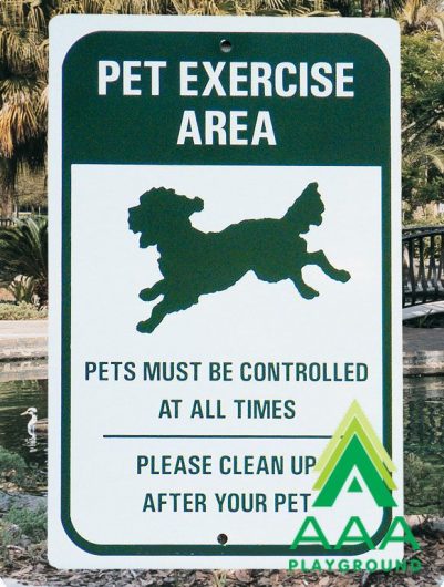 Pet Exercise Area Sign