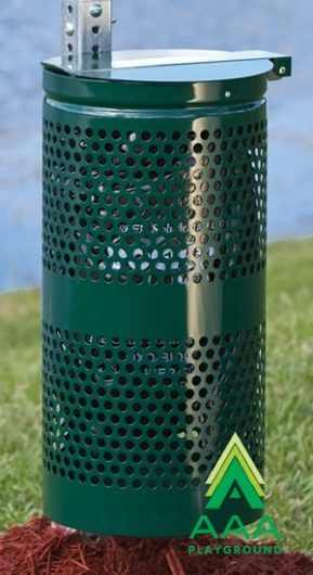 10 Gallon Green Galvanized Steel Waste Receptacle
