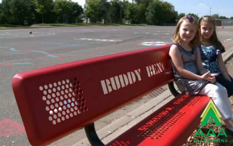 6 foot long Standard Buddy Bench with Perforated Steel with Back