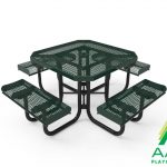 AAA Playground Expanded Metal Portable Frame Octagon Table with Rolled Edge Seats