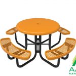 AAA Playground Expanded Metal Portable Frame Round Table with Smooth Top