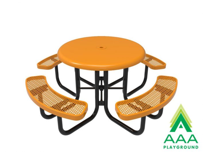 AAA Playground Expanded Metal Portable Frame Round Table with Smooth Top