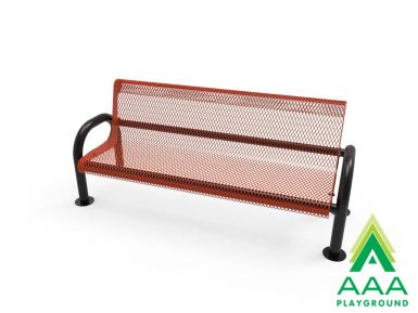 AAA Playground Expanded Metal Pipe Frame Bench with Back