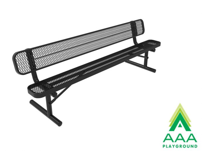 AAA Playground Expanded Metal Park Bench with Back