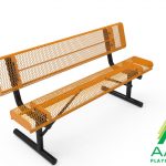 AAA Playground Expanded Metal Rolled Edge Bench with Back