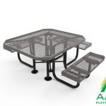AAA Playground Expanded Metal Portable Frame Octagon Table with Rolled Edge Seats