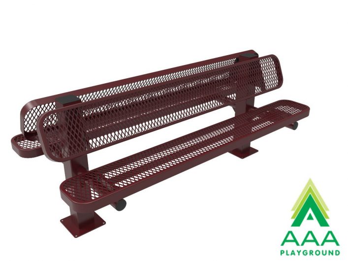 AAA Playground Expanded Metal Double Bench with Square Posts