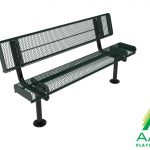 AAA Playground Expanded Metal Rolled Edge Bench with Back