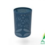 AAA Playground 32 Gallon Honeycomb Steel Trash Receptacle