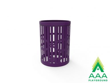 AAA Playground 32 Gallon Ribbed Steel Trash Receptacle