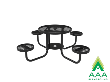 AAA Playground Expanded Metal Round Patio Table with Seats