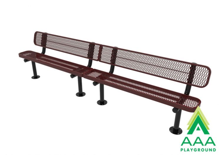 AAA Playground Expanded Metal Park Bench with Back