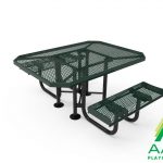 AAA Playground Expanded Metal Portable Frame Octagon Table with Rolled Edge Seats