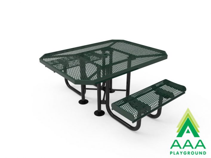 AAA Playground Expanded Metal Portable Frame Octagon Table with Rolled Edge Seats