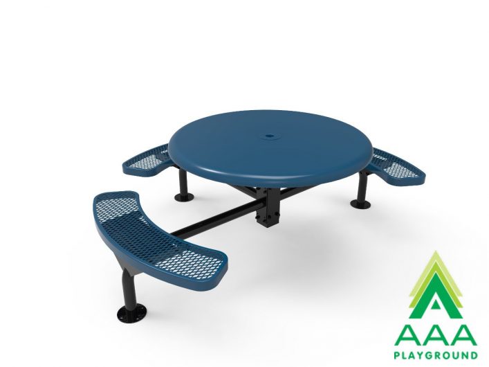 AAA Playground Expanded Metal Deluxe Frame Round Table with Smooth Top