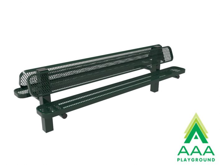 AAA Playground Expanded Metal Double Bench with Square Posts