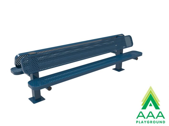 AAA Playground Honeycomb Steel Double Bench with Square Posts