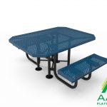 AAA Playground Honeycomb Steel Portable Frame Octagon Table with Rolled Edge Seats
