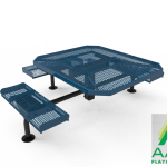 AAA Playground Expanded Metal Deluxe Frame Octagon Table with Rolled Edge Seats