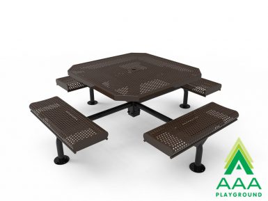 AAA Playground Honeycomb Steel Deluxe Frame Octagon Table with Rolled Edge Seats