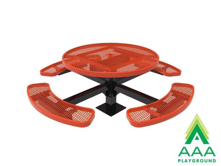 AAA Playground Expanded Metal Single Post Round Table