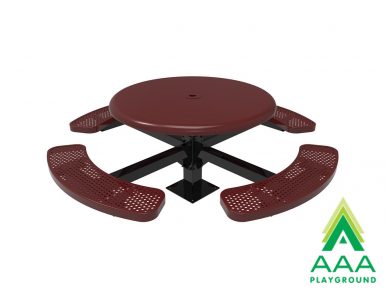 AAA Playground Honeycomb Steel Single Post Round Table with Smooth Top