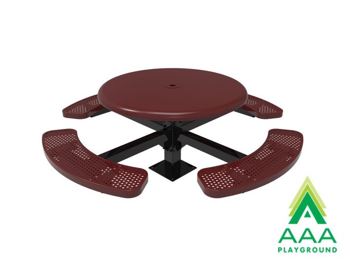 AAA Playground Honeycomb Steel Single Post Round Table with Smooth Top