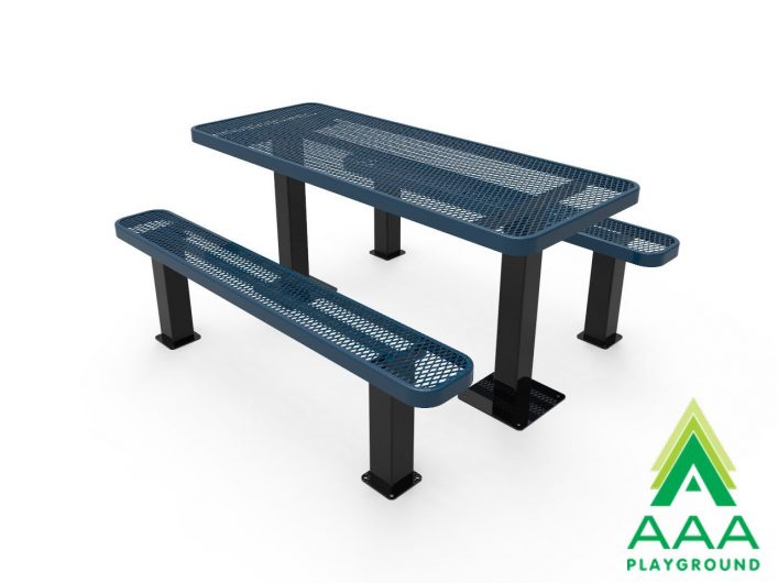 AAA Playground Expanded Metal Pedestal Frame Picnic Table