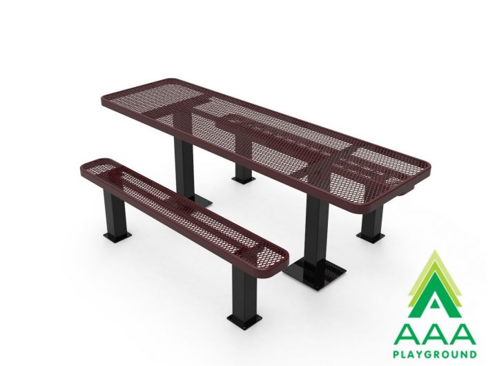 AAA Playground Expanded Metal Pedestal Frame Picnic Table