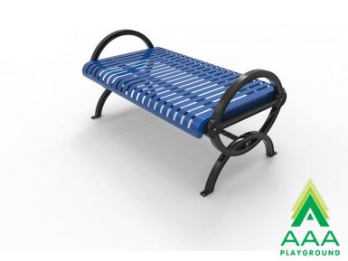 Gateway Vertical Planking Steel Slatted Bench without Back