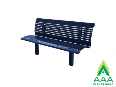 Arches Steel Slatted Bench with Back