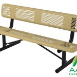 Perforated Style Park Bench With Back