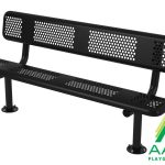 Perforated Style Park Bench With Back
