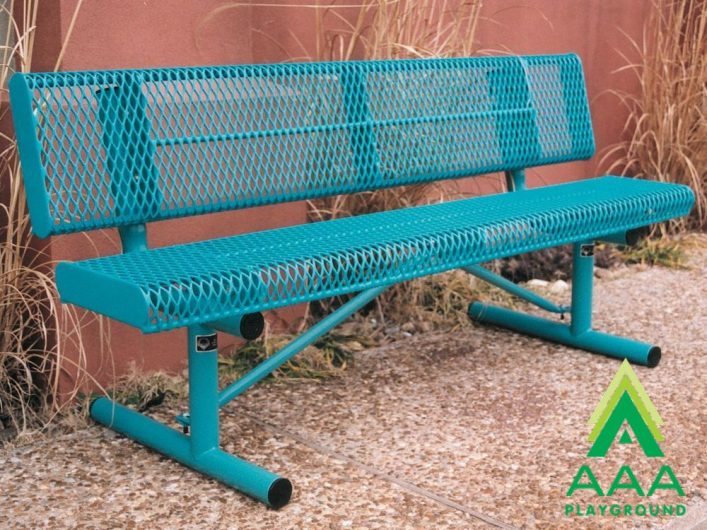 Rolled Style Park Bench With Back