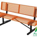 Rolled Style Park Bench With Back
