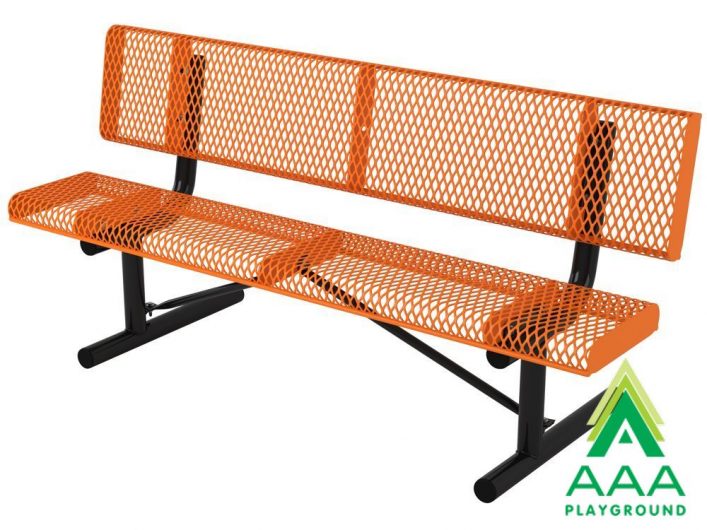 Rolled Style Park Bench With Back
