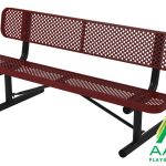 Perforated Style Park Bench With Back