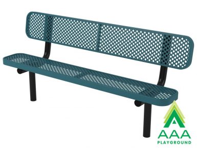 Perforated Style Park Bench With Back