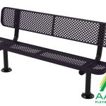 Perforated Style Park Bench With Back