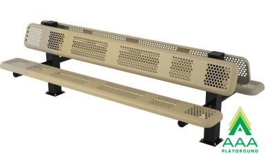 Perforated Style Square Frame Park Bench