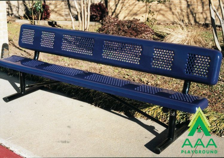 Perforated Style Park Bench With Back