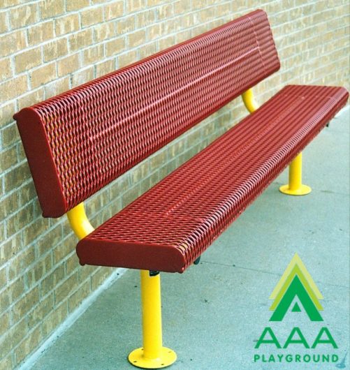 Rolled Style Park Bench With Back