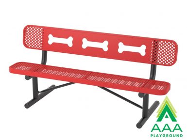 Bones Design 6-feet AAA Playground Perforated Style Bench with Back