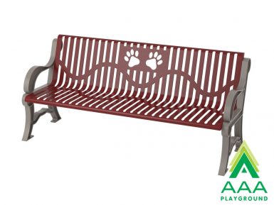 Dog Park Paws Design 6-feet Classic Style Bench with Back