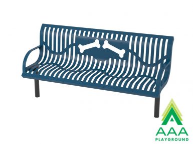Dog Park Bones Design 6-feet Classic Wingline Style Bench with Back