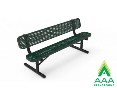 AAA Playground Honeycomb Steel Park Bench with Back