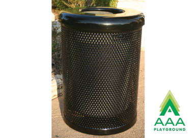 AAA Playground 32 Gallon Honeycomb Steel Trash Receptacle