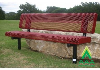 AAA Playground Expanded Metal Rolled Edge Bench with Back