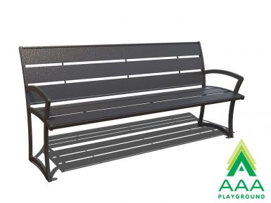 Bryce Steel Slatted Bench with Back